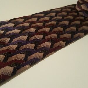 John Hill Executive Collection Men's Neck Tie Tan Purple Magenta Professional